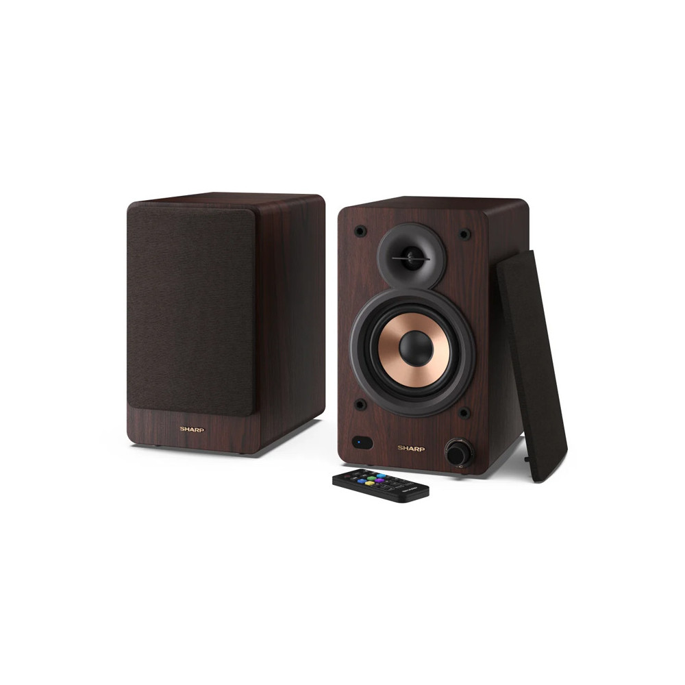 SHARP CP-SS30(BR) - ALTOPARLANTI ATTIVI DA DESKTOP - 60W RMS - CHASSIS LEGNO - BLUETOOTH 5.0 - USB - BROWN