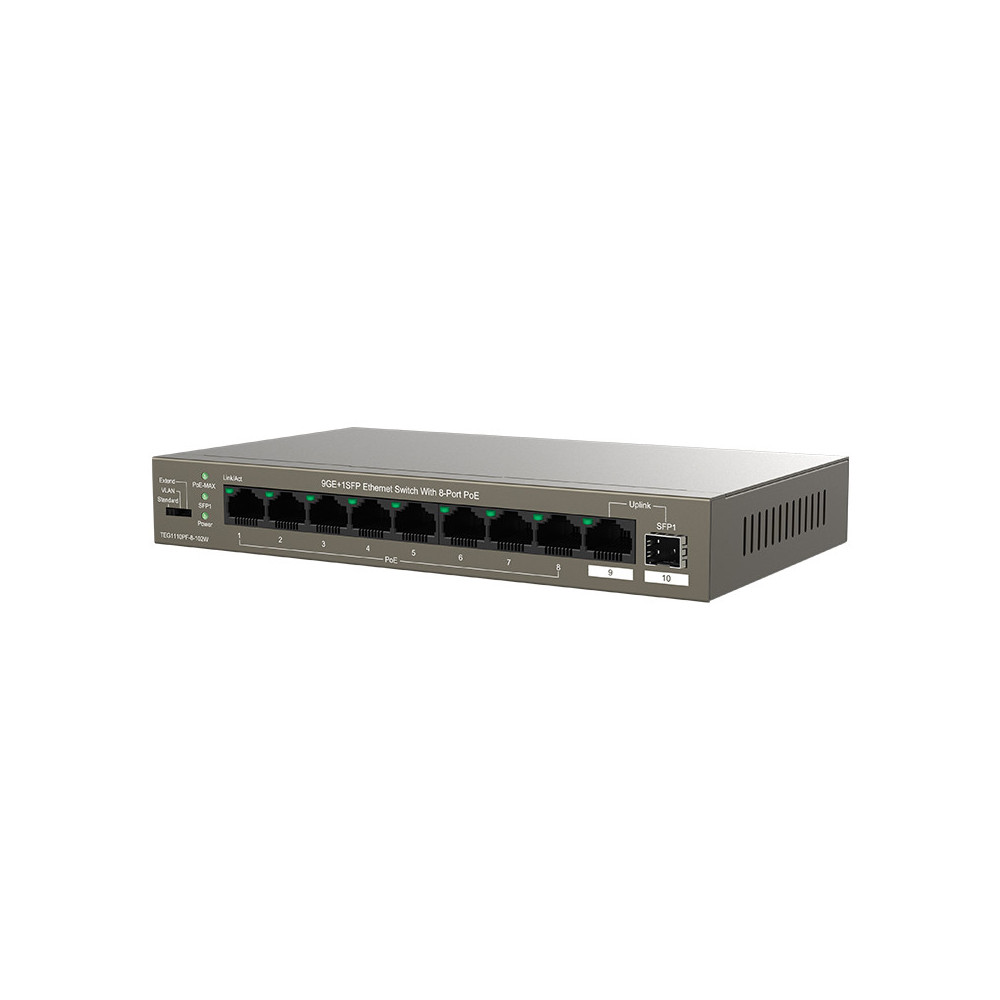 TENDA TEG1110PF-8-102W - DESKTOP SWITCH 10 PORTE POE LAN GIGABIT