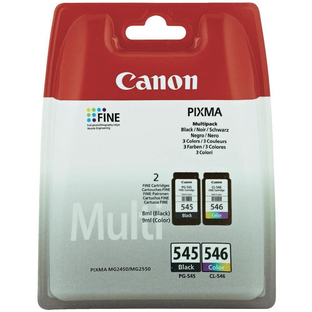 CANON PG-545 BK + CL-546 TRI-COLOR (8287B006) - CARTUCCIA ORIGINALE MULTIPACK