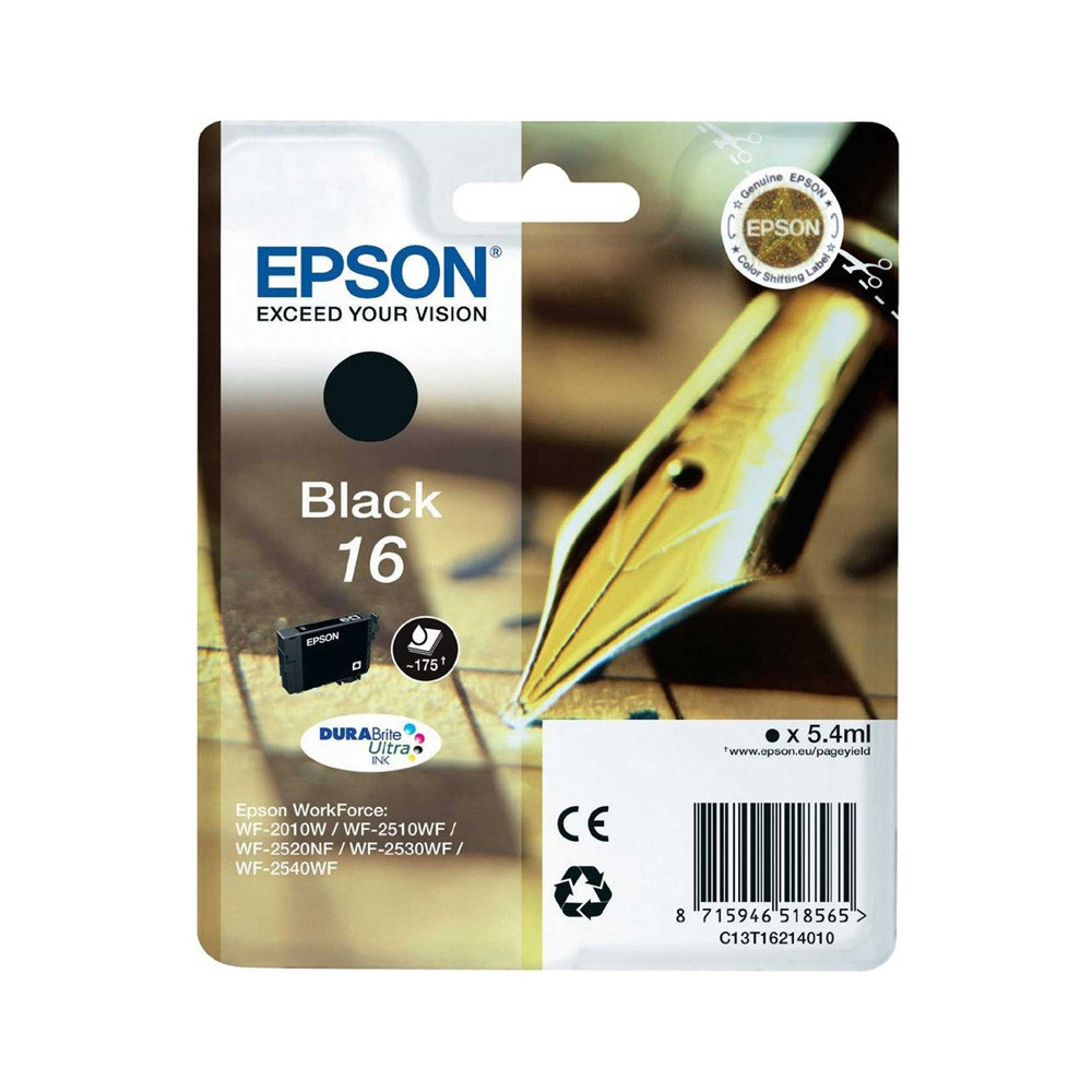 EPSON T16 BLACK (C13T16214010) - CARTUCCIA ORIGINALE