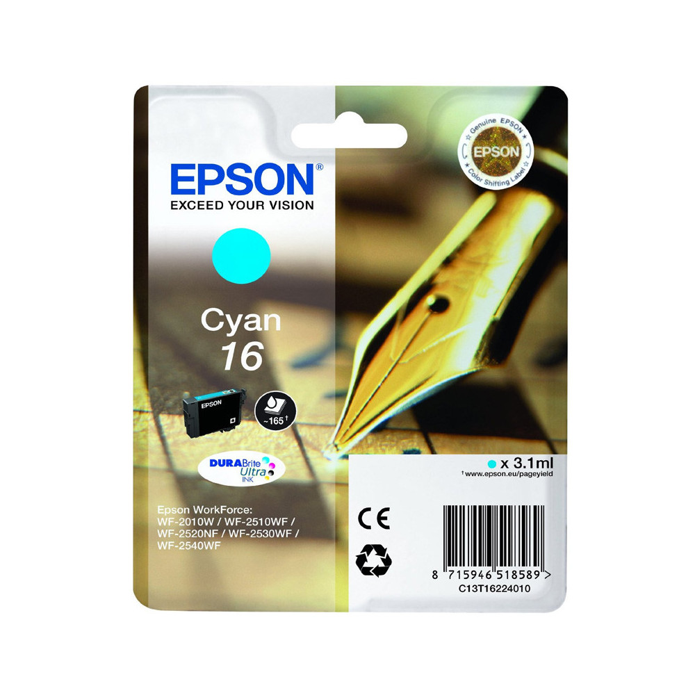 EPSON T16 CIANO (C13T16224010) - CARTUCCIA ORIGINALE