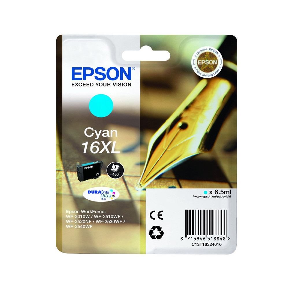 EPSON T16XL CIANO (C13T16324010) - CARTUCCIA ORIGINALE AD ALTA EFFICIENZA