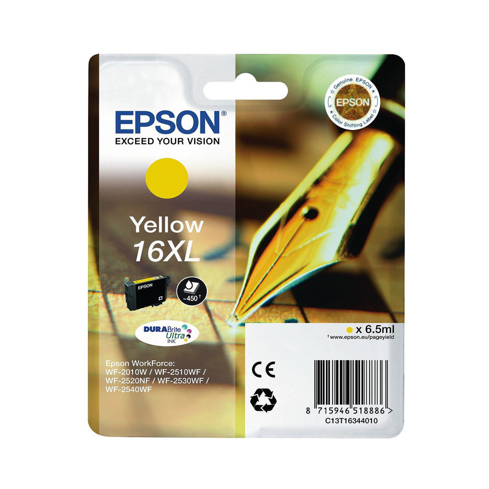 EPSON T16XL YELLOW (C13T16344010) - CARTUCCIA ORIGINALE AD ALTA EFFICIENZA