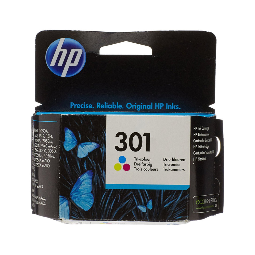 HP 301 TRI-COLOR (CH562EE) - CIANO + MAGENTA + YELLOW - CARTUCCIA ORIGINALE