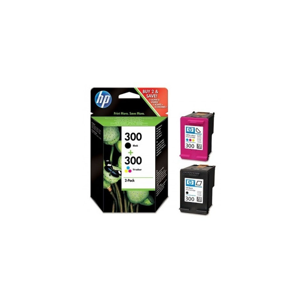 HP 300 2-PACK (CN637EE) - BLACK + TRI-COLOR - CARTUCCIA ORIGINALE