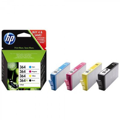 HP 364 4-PACK (N9J73AE) - BLACK + CIANO + MAGENTA + YELLOW - CARTUCCIA ORIGINALE