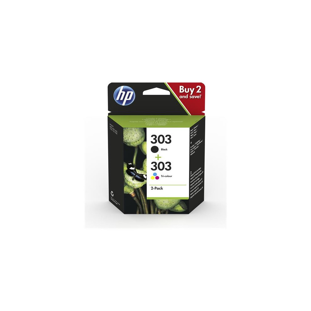 HP 303 2-PACK (3YM92AE) - BLACK + TRI-COLOR - CARTUCCIA ORIGINALE