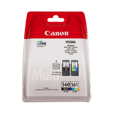 CANON PG-560 BK + CL-561 TRI-COLOR (3713C006) - CARTUCCIA ORIGINALE MULTIPACK