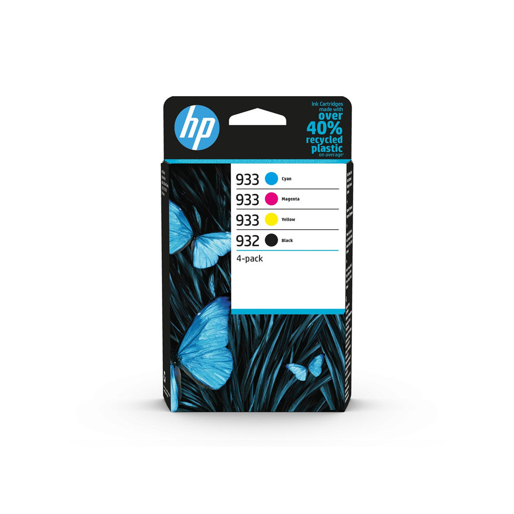 HP 932/933 4-PACK (6ZC71AE) - BLACK (932) + TRI-COLOR (933) - CARTUCCIA ORIGINALE