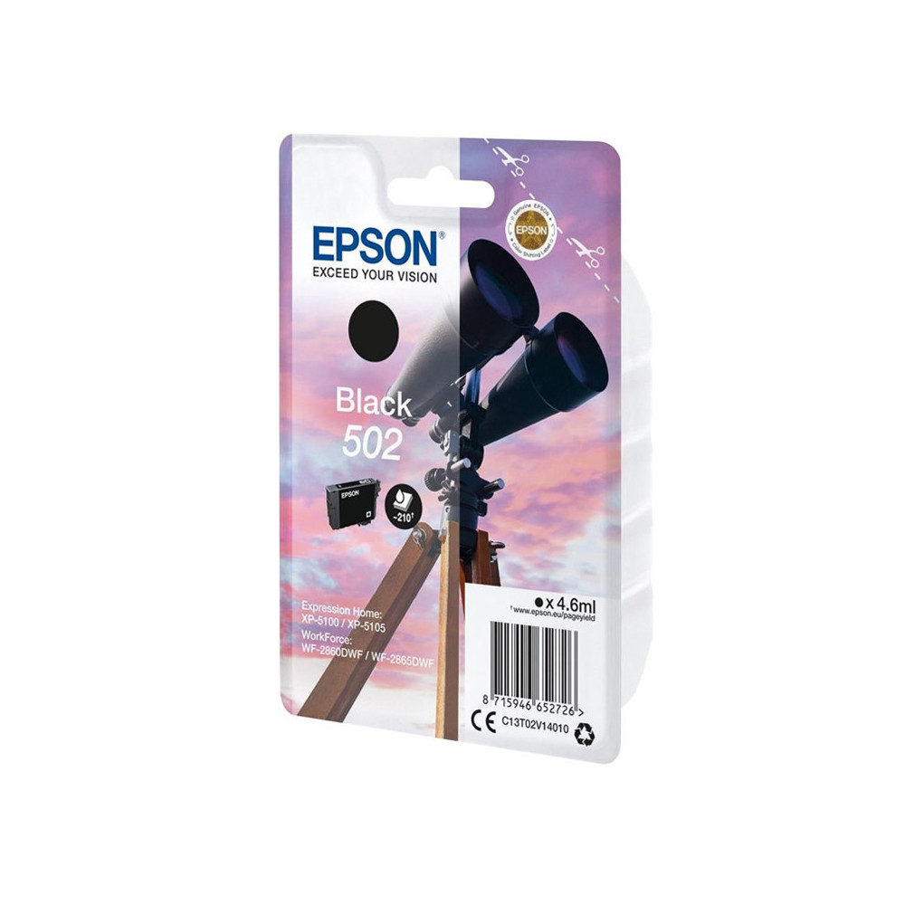 EPSON 502 BLACK (C13T02V14020) - CARTUCCIA ORIGINALE