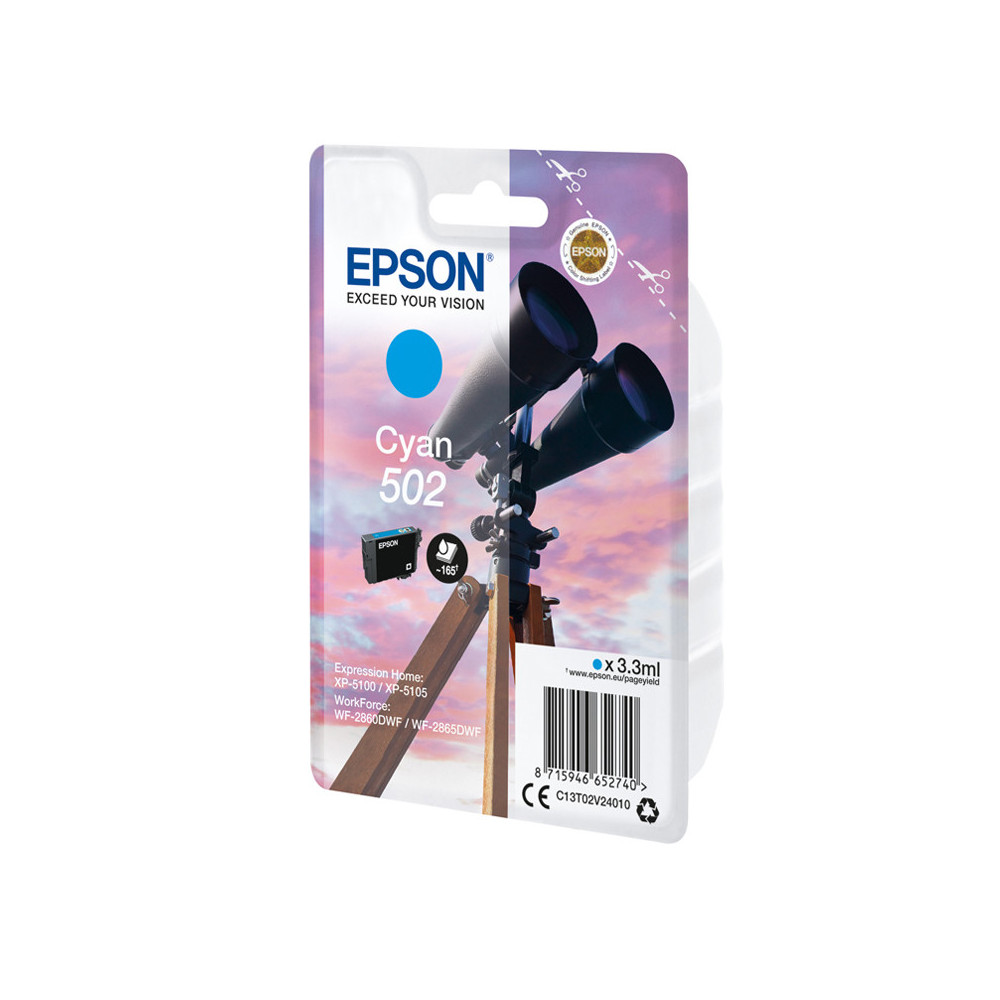 EPSON 502 CIANO (C13T02V24020) - CARTUCCIA ORIGINALE