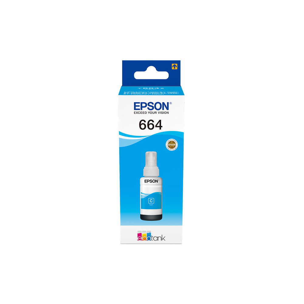 EPSON 664 CIANO (C13T664240) - CARTUCCIA ORIGINALE PER ECOTANK