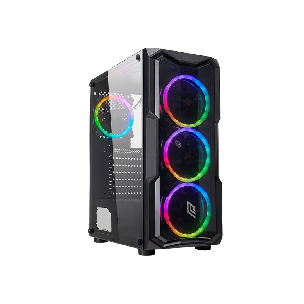 CASE NOUA SMASH S2 - ATX 3*USB3.0/2.0 4*Fan Dual Halo Rgb Rainbow Addressable Front Plexi Side Glass