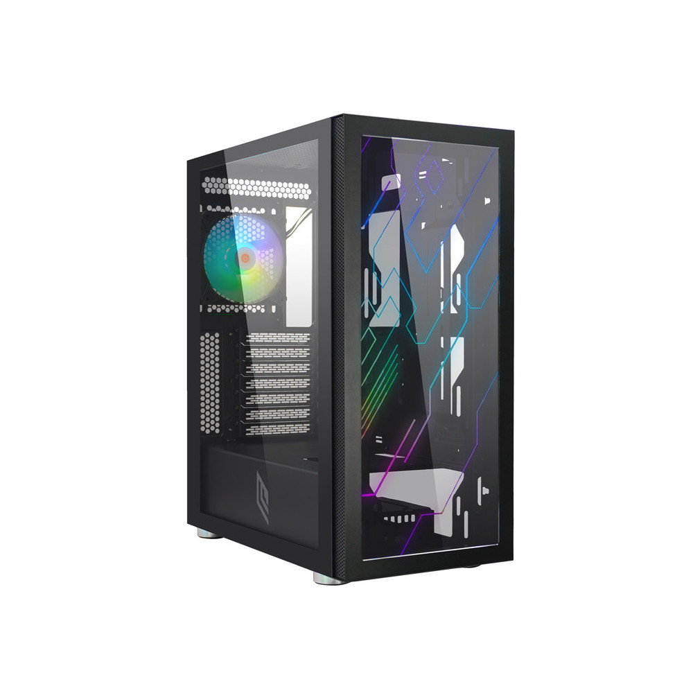 NOUA UTOPIA F15 - CASE MID-TOWER - LATERALE E FRONTALE IN VETRO TEMPERATO - VENTOLA ARGB - INCISIONE LASER RGB SUL FRONTALE