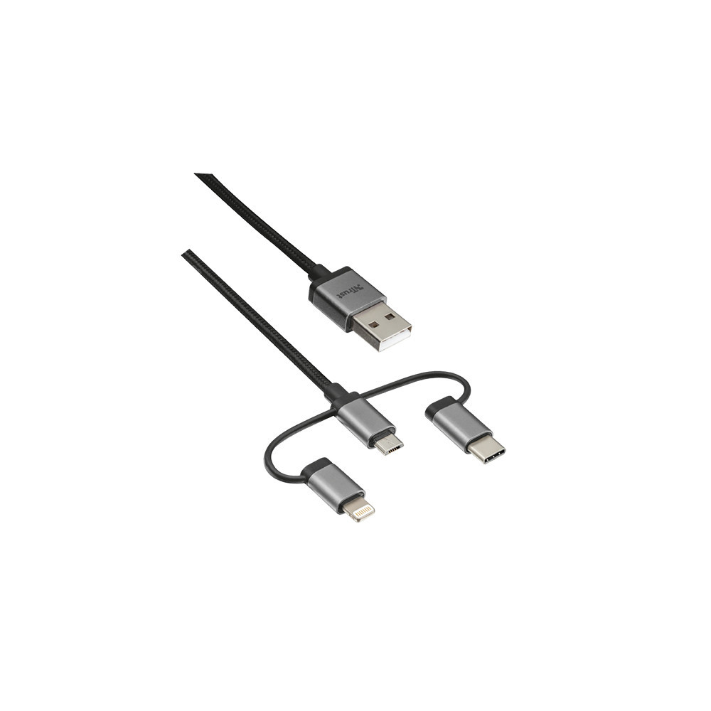 TRUST 22693 - CAVO IN TESSUTO 3 IN 1 (MICRO-USB / USB-C / LIGHTNING) LUNGHEZZA 1M