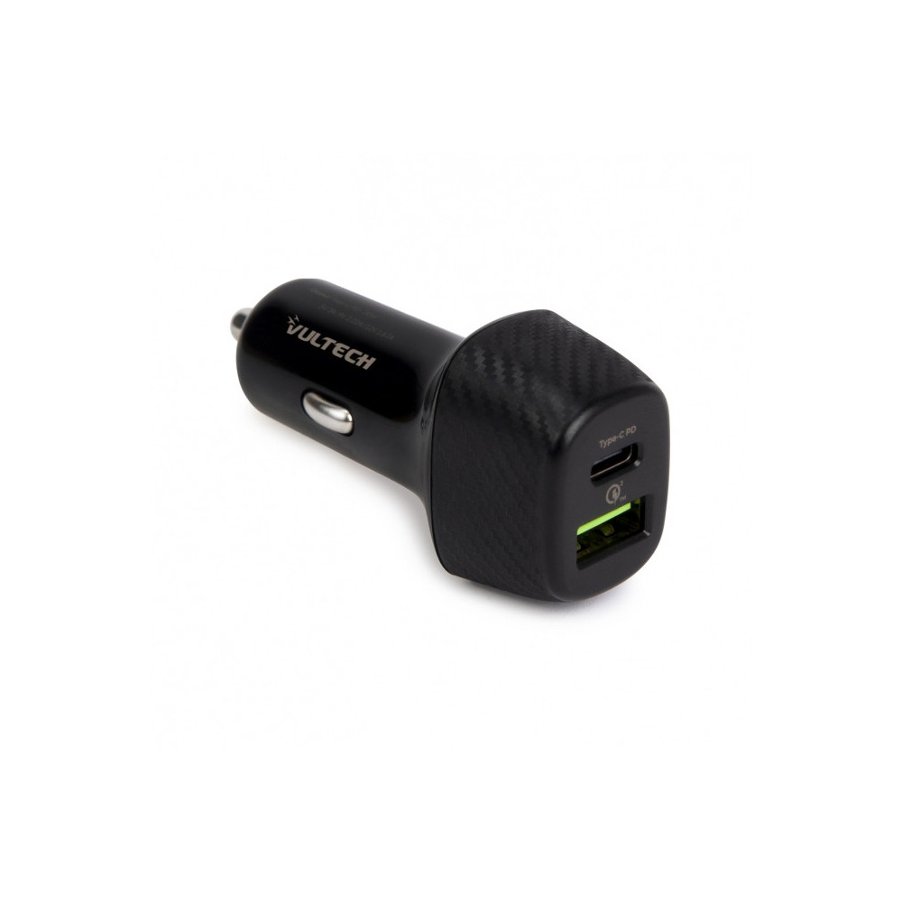 VULTECH CA-2QP - CARICATORE DA AUTO CON USB E TYPE C QUICKCHARGE 3.0 PD (MAX 38W)