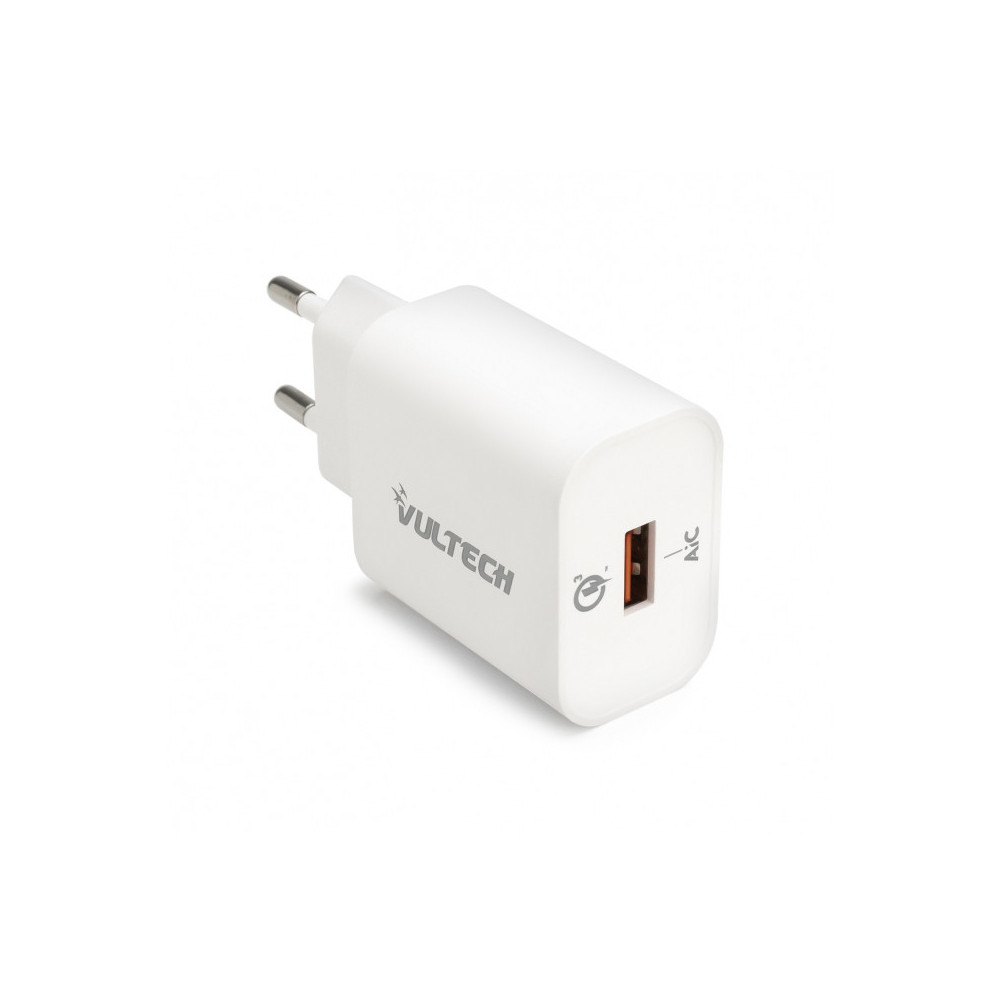 VULTECH CC-118QCLWH - ALIMENTATORE USB 3.0 QUICKCHARGE 18W - BIANCO