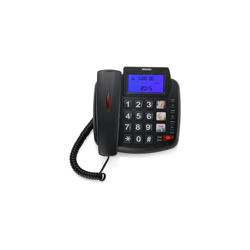 BRONDI BRAVO 90 LCD (NERO) - TELEFONO CORDED - LCD - TASTI GRANDI - VIVAVOCE - AUDIO BOOST