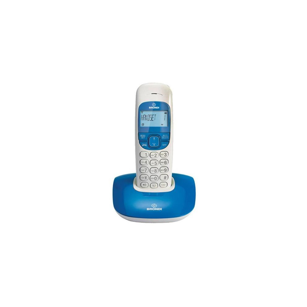 BRONDI NICE (BIANCO/BLU) - TELEFONO CORDLESS - VIVAVOCE - ECO DECT - SVEGLIA