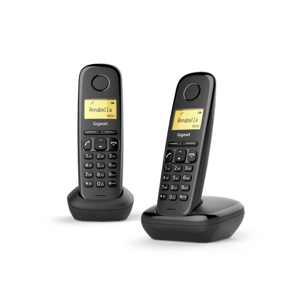 GIGASET A170 DUO (NERO) - TELEFONO CORDLESS DOPPIO - FUNZIONE SVEGLIA