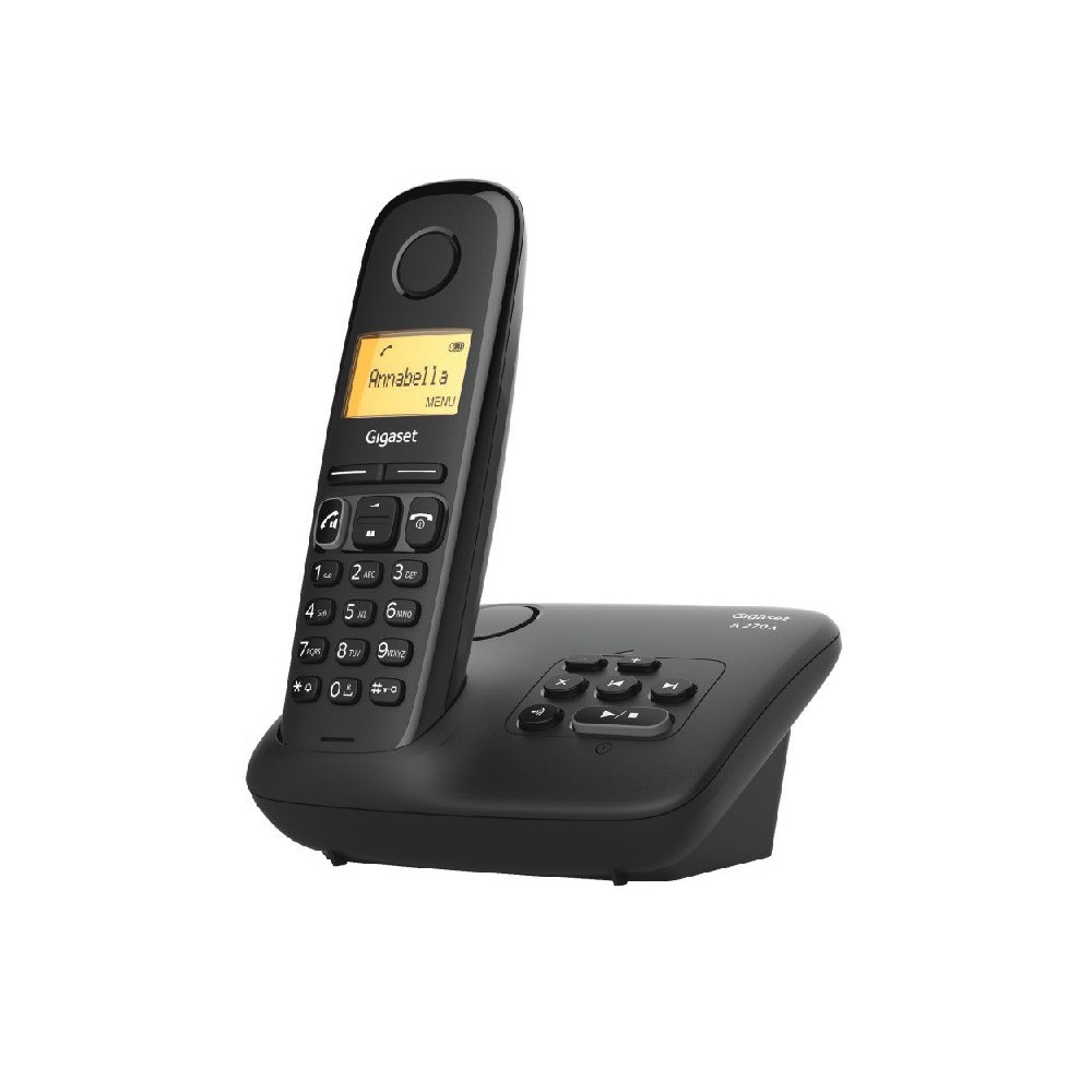 GIGASET A270A (NERO) - TELEFONO CORDLESS - FUNZIONE SVEGLIA - VIVAVOCE - SEGRETERIA