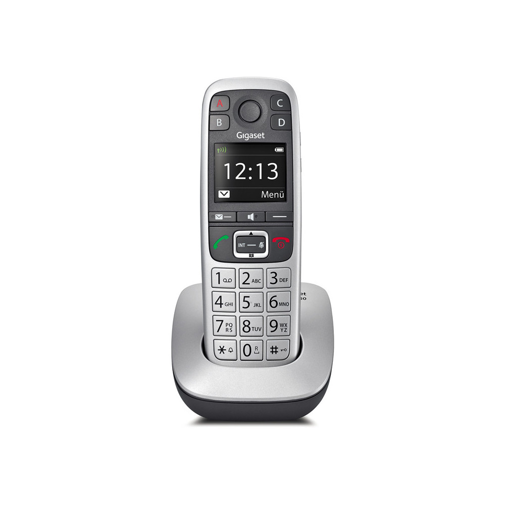 GIGASET E560 (PLATINO) - TELEFONO CORDLESS - VIVAVOCE - 4 TASTI CHIAMATA RAPIDA - HAC