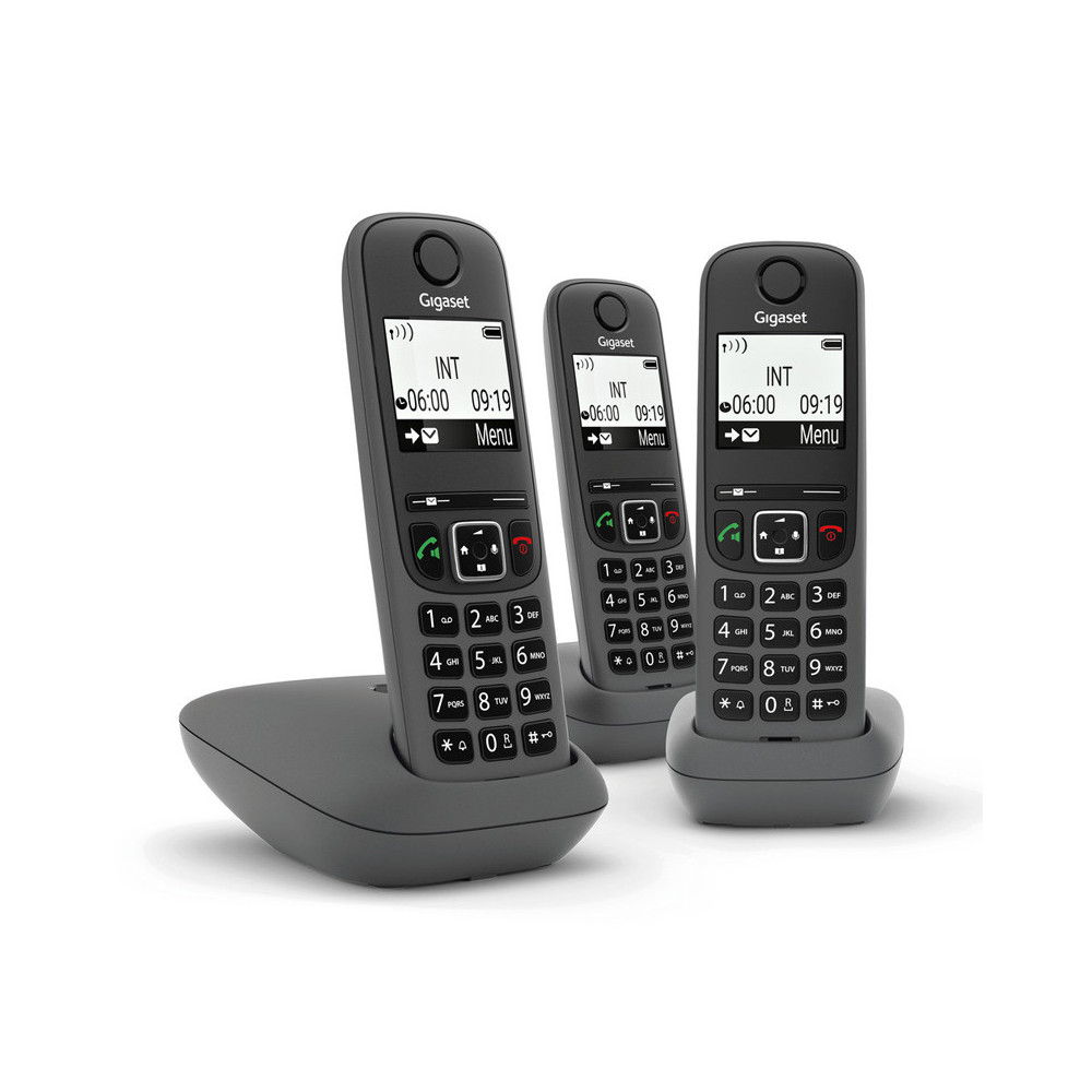 GIGASET AS490 TRIO (NERO) - TELEFONO CORDLESS TRIPLO - VIVAVOCE