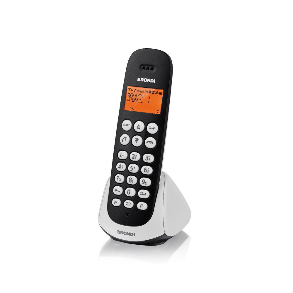 BRONDI ADARA (NERO/BIANCO) - TELEFONO CORDLESS - VIVAVOCE - SVEGLIA