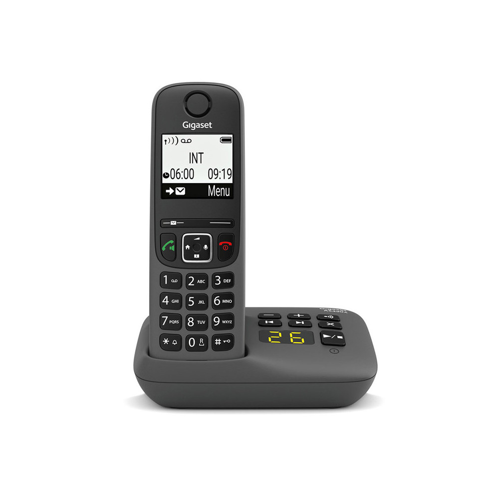 GIGASET AS490A (NERO) - TELEFONO CORDLESS - VIVAVOCE - SEGRETERIA