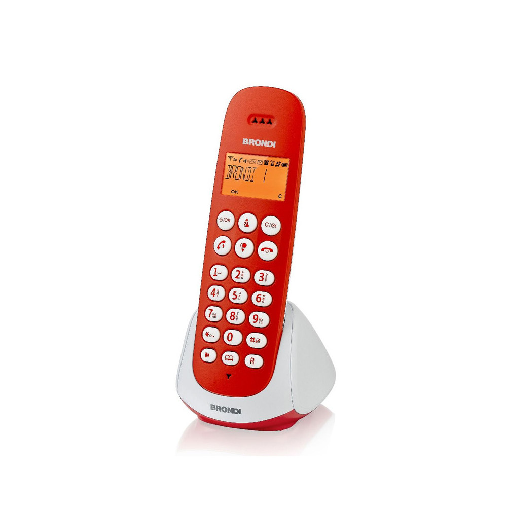 BRONDI ADARA (ROSSO/BIANCO) - TELEFONO CORDLESS - VIVAVOCE - SVEGLIA