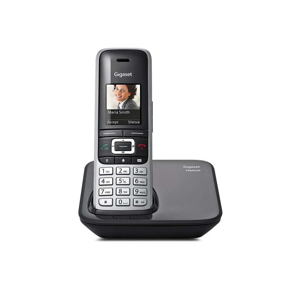 GIGASET PREMIUM 100 (NERO) - TELEFONO CORDLESS - DISPLAY A COLORI - VIVAVOCE FULL DUPLEX - USB X SINCRO DATI CON PC