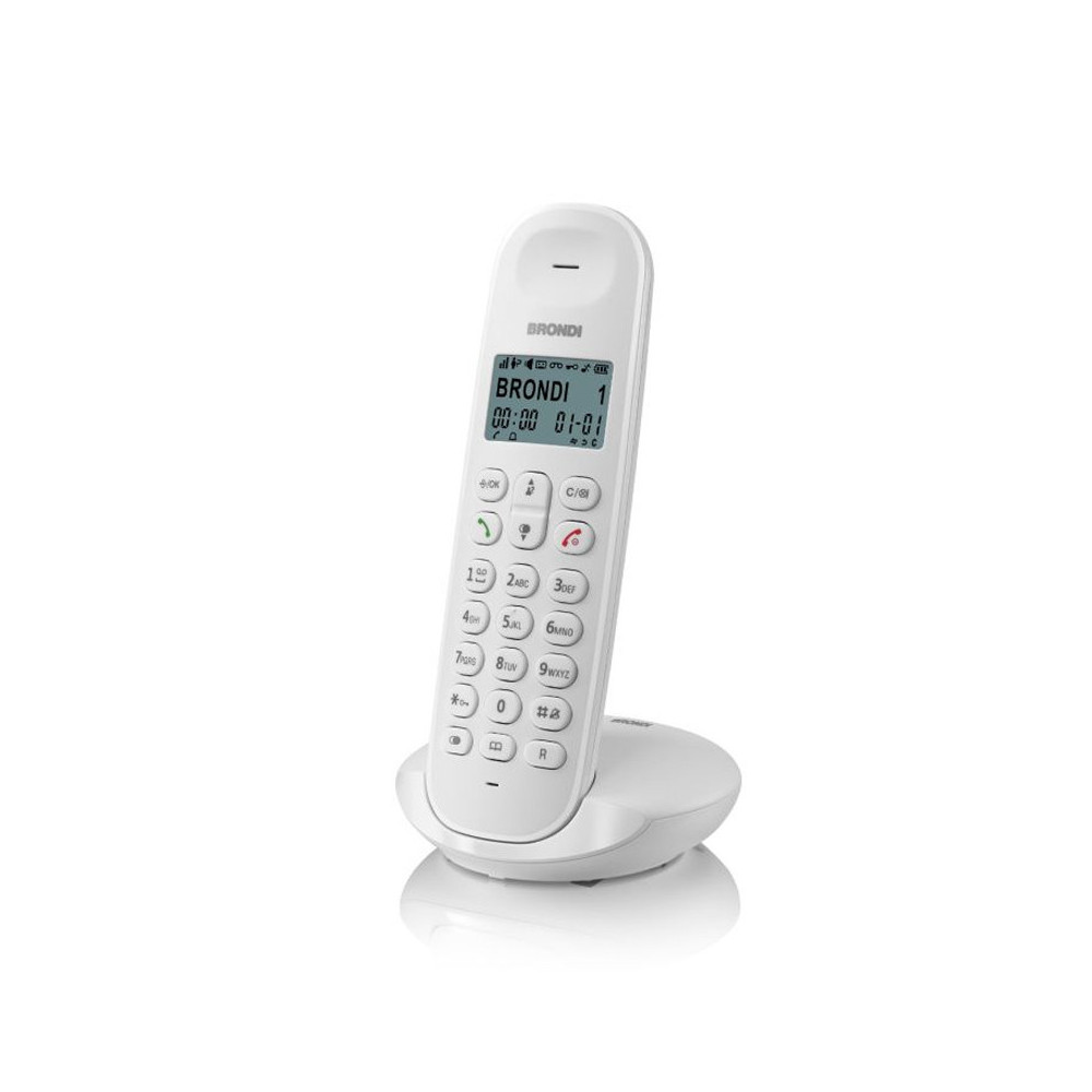 BRONDI LOTUS (BIANCO) - TELEFONO CORDLESS - ECO DECT - DECT GAP - SVEGLIA