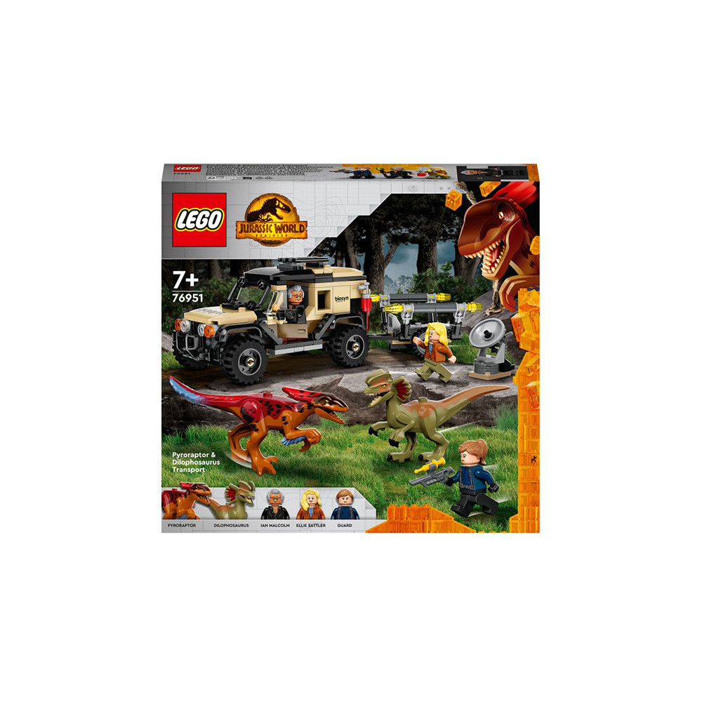 LEGO 76951 - TRASPORTO DEL PIRORAPTOR E DEL DILOFOSAURO - JURASSIC WORLD