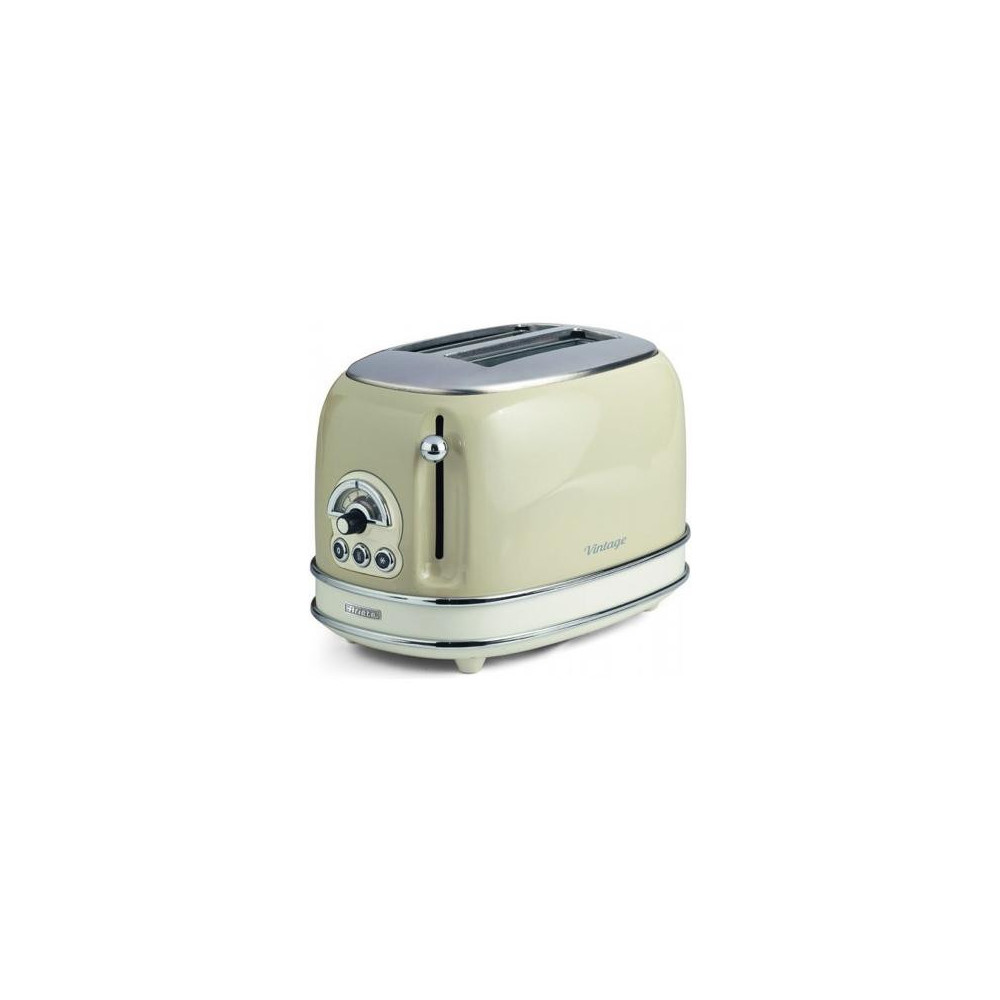 ARIETE TOASTER VINTAGE BEIGE (0155/03) - TOSTAPANE ELETTRICO IN METALLO - 6 LIVELLI DORATURA - ESPULSIONE AUTOMATICA - 810W