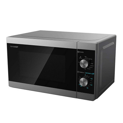 SHARP YC-MG01E-S - FORNO A MICROONDE 20L - 800W - CONTROLLO ANALOGICO - GRILL - 5 LIVELLI DI POTENZA - SILVER