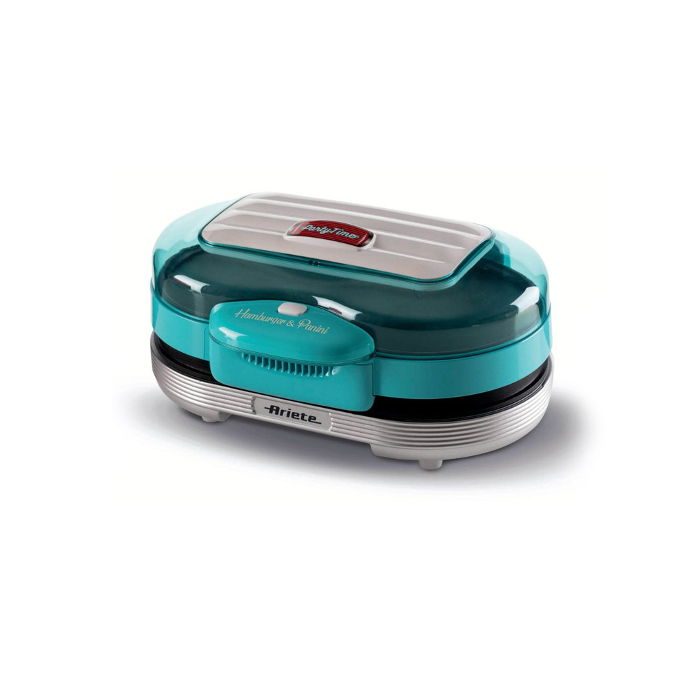 ARIETE HAMBURGER MAKER (PARTY TIME) (0205/01) - CELESTE- GRIGLIA ELETTRICA DA TAVOLO  - DOPPIA PISTRA - 1200W