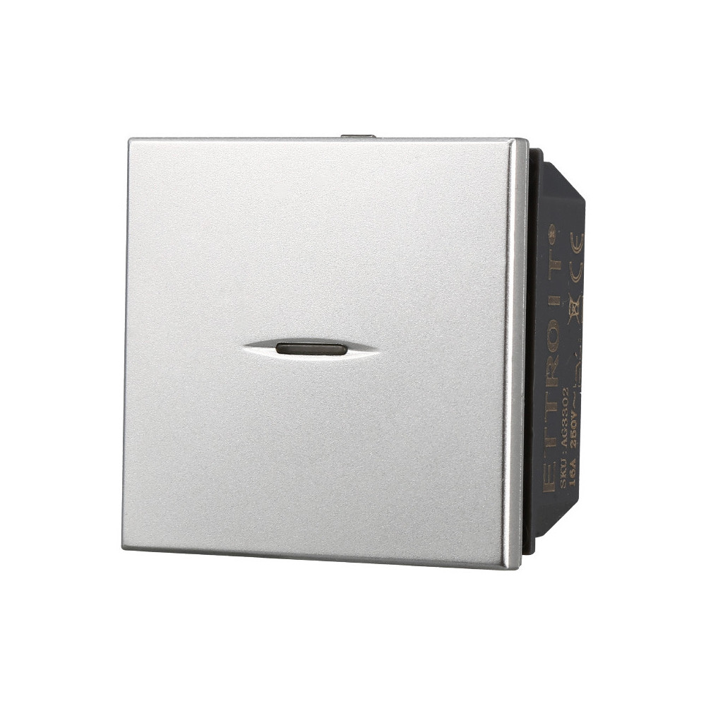 ETTROIT DEVIATORE ASSIALE 2 POSTI 16A - SERIE MOON - GRIGIO (AG3302) Compatibile BTicino Axolute