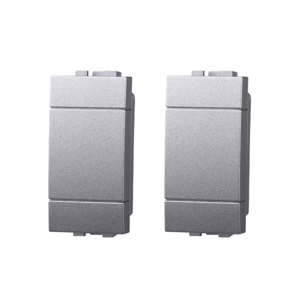 ETTROIT FALSO POLO 1 MODULO (2PZ) - SERIE SPACE - GRIGIO (LG0100) Compatibile BTicino Living