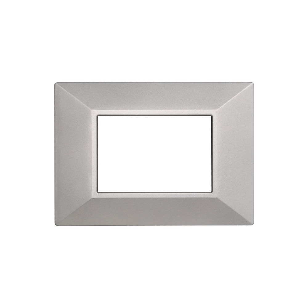 ETTROIT PLACCA PIRAMIDE 3 MODULI - SERIE MOON - SILVER (AN90306) Compatibile ABB Axolute