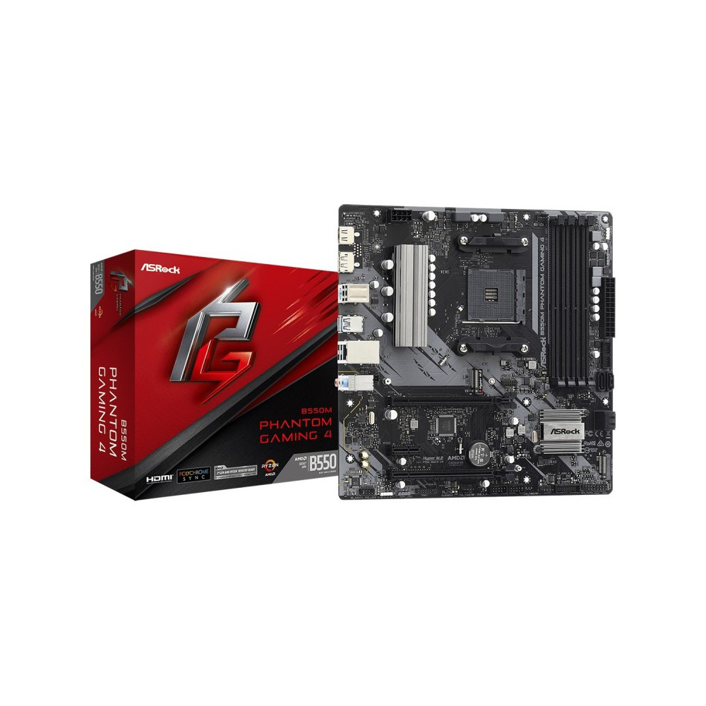 MAINBOARD ASROCK B550M Phantom Gaming 4 - DDR4 SOCKET AM4 + HDMI + DP MicroATX