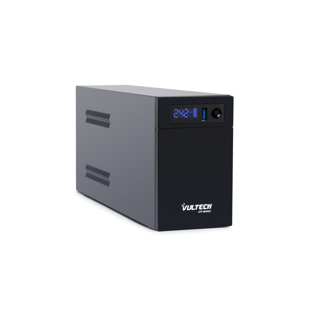 VULTECH UPS1400VA-LFP - GRUPPO DI CONTINUITÀ LINE INTERACTIVE CON SCHERMO LED E BATTERIA LITIO FERRO FOSFATO - 2 PRESE - 1 USB