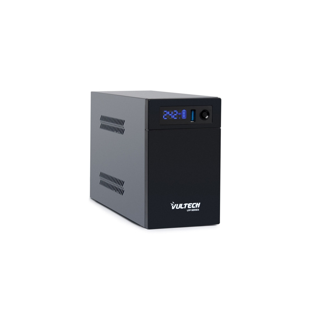 VULTECH UPS750VA-LFP - GRUPPO DI CONTINUITÀ LINE INTERACTIVE CON SCHERMO LED E BATTERIA LITIO FERRO FOSFATO - 2 PRESE - 1 USB