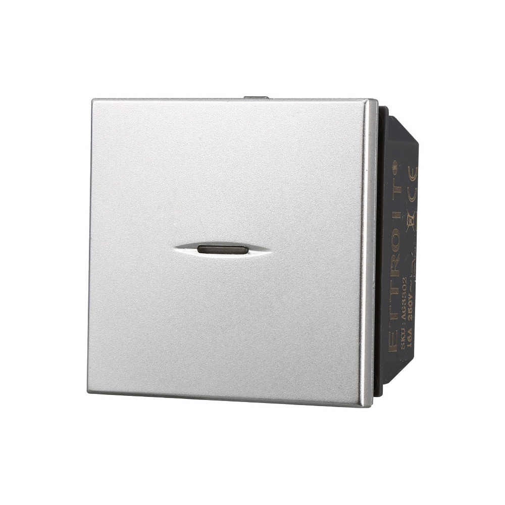 ETTROIT INTERRUTTORE ASSIALE 2 POSTI - SERIE MOON - GRIGIO (AG3202) Compatibile BTicino Axolute