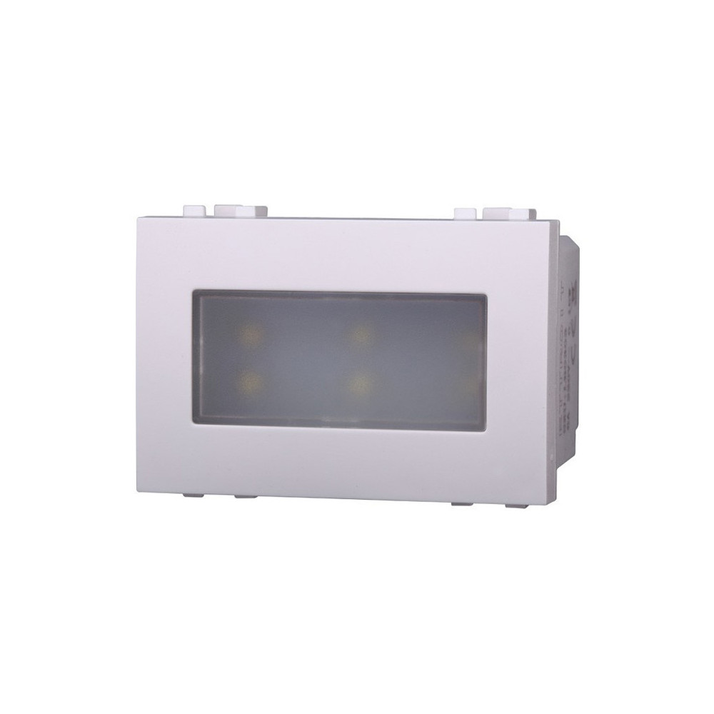 ETTROIT LAMPADA SEGNAPASSO 3 POSTI LED 220V ON/OFF 6000°K - SERIE SPACE - BIANCO (LB0303) Compatibile BTicino Living