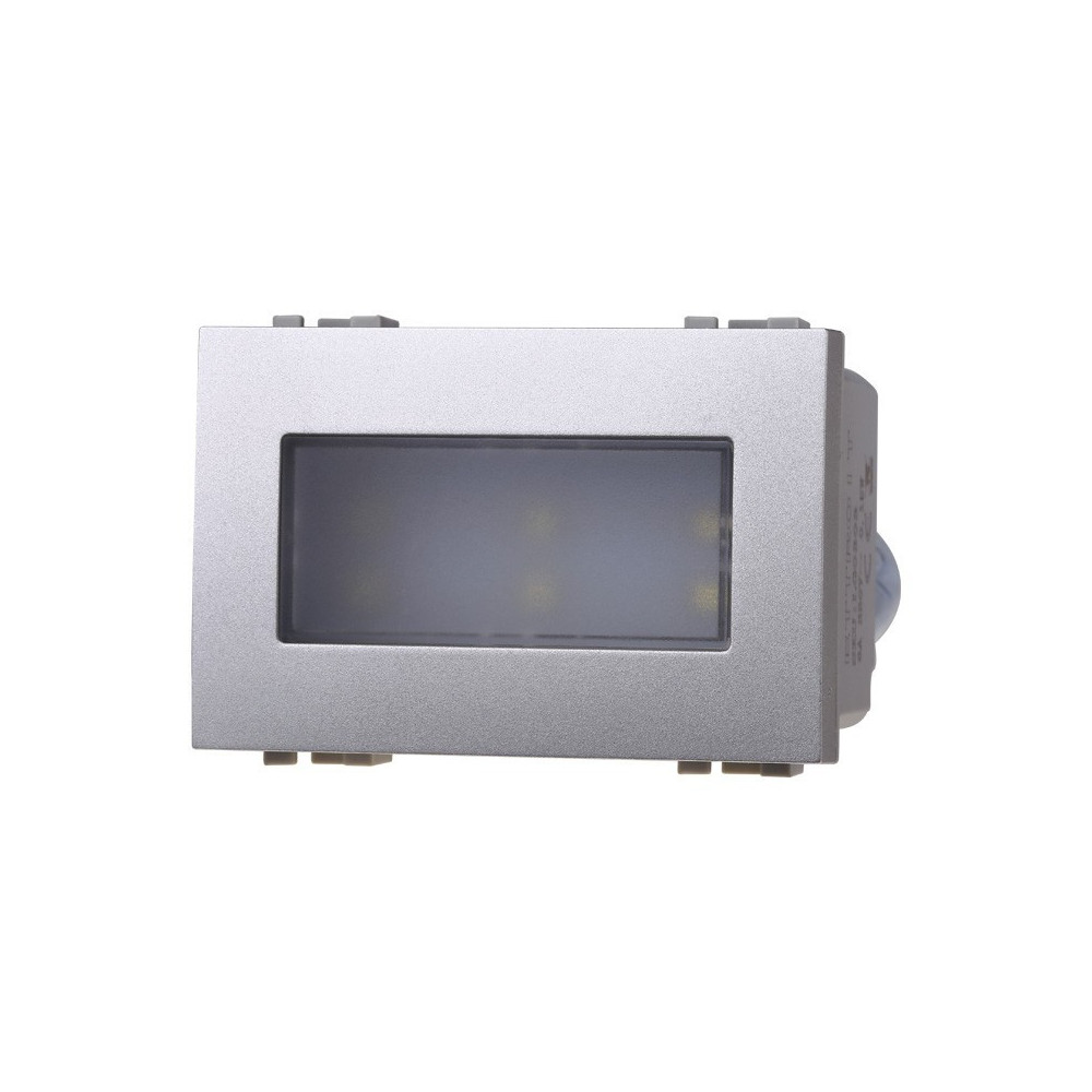 ETTROIT LAMPADA SEGNAPASSO 3 POSTI LED 220V ON/OFF 6000°K - SERIE SPACE - GRIGIO (LG0303) Compatibile BTicino Living