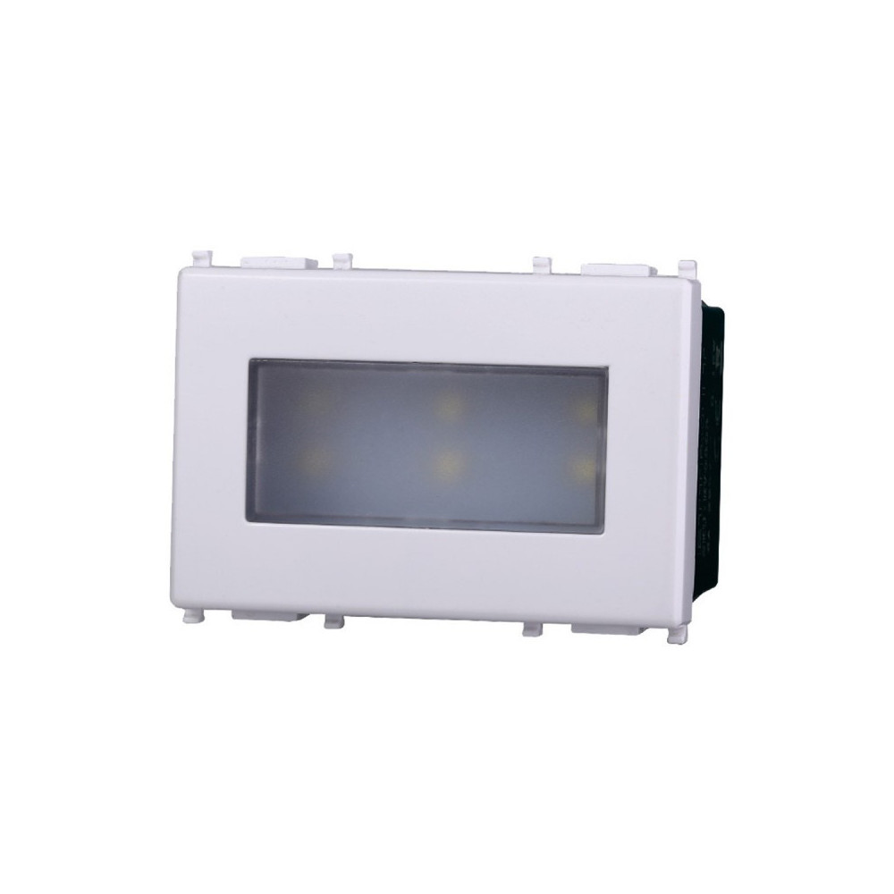 ETTROIT LAMPADA SEGNAPASSO 3 POSTI LED 220V ON/OFF 6000°K - SERIE STARLIGHT - BIANCO (EV0303) Compatibile Vimar Plana