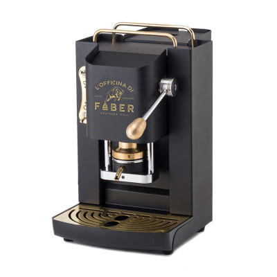 FABER PRO DELUXE - MACCHINA PER CAFFE'' CON PRESSACIALDA IN OTTONE - TELAIO INTERAMENTE IN ACCIAIO NERO OPACO