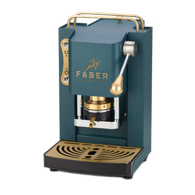 FABER PRO DELUXE - MACCHINA PER CAFFE'' CON PRESSACIALDA IN OTTONE - TELAIO INTERAMENTE IN ACCIAIO VERDE INGLESE OPACO