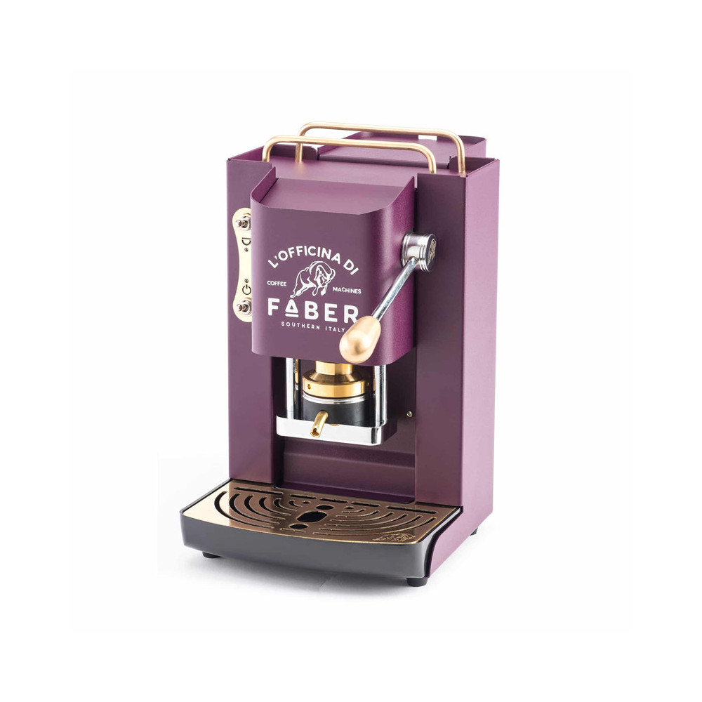 FABER PRO DELUXE - MACCHINA PER CAFFE'' CON PRESSACIALDA IN OTTONE - TELAIO INTERAMENTE IN ACCIAIO MAT VIOLET