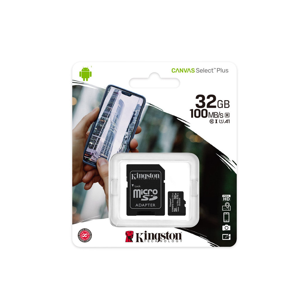 KINGSTON CANVAS SELECT PLUS 32GB (SDCS2/32GB) - MICRO SD 32GB + ADATTATORE SD